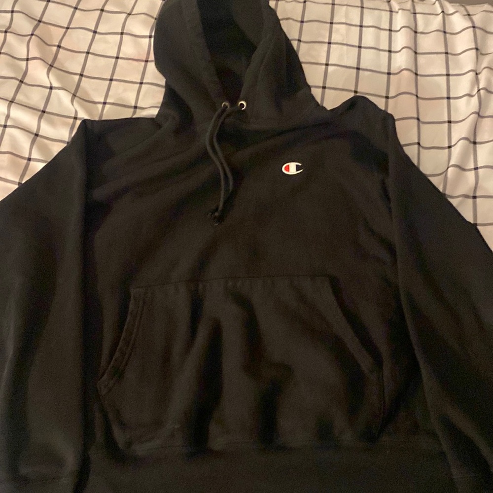 Black champion hoodie